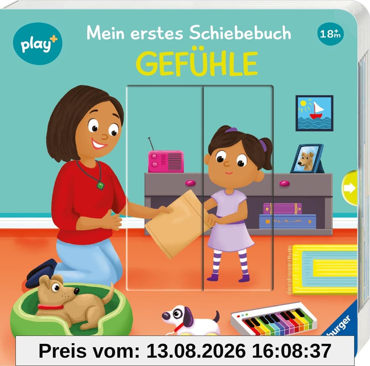 Ravensburger Play+ Mein erstes Schiebebuch: Gefühle, Baby-Buch ab 18 Monate