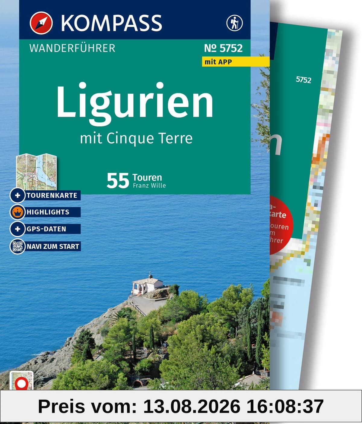 KOMPASS Wanderführer Ligurien mit Cinque Terre, 50 Touren mit Extra-Tourenkarte: mit Touren und GPS-Daten in der KOMPASS-App