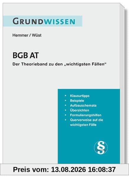 Grundwissen BGB AT: Der Theorieband zu den wichtigsten Fällen