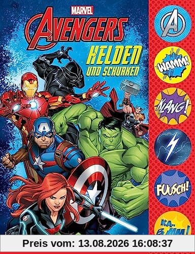 Marvel Avengers - Helden und Schurken - Action-Soundbuch mit 6 Geräuschen und 4 Comicgeschichten für Kinder ab 6 Jahren