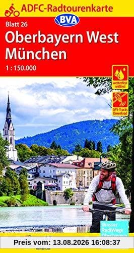 ADFC-Radtourenkarte 26 Oberbayern West / München 1:150.000, reiß- und wetterfest, GPS-Tracks Download (ADFC-Radtourenkarte 1:150000)
