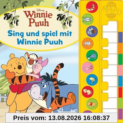 Disney Winnie Puuh - Sing und spiel mit Winnie Puuh - Liederbuch mit Klaviertastatur - Vor- und Nachspielfunktion - 10 beliebte Kinderlieder - Soundbuch