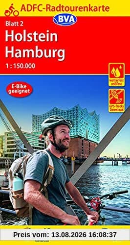 ADFC-Radtourenkarte 2 Holstein Hamburg 1:150.000, reiß- und wetterfest, GPS-Tracks Download (ADFC-Radtourenkarte 1:150000)