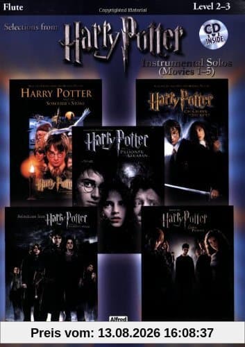 Harry Potter Movies 1-5, w. Audio-CD, for Flute (Harry Potter Instrumental Solos (Movies 1-5): Level 2-3)