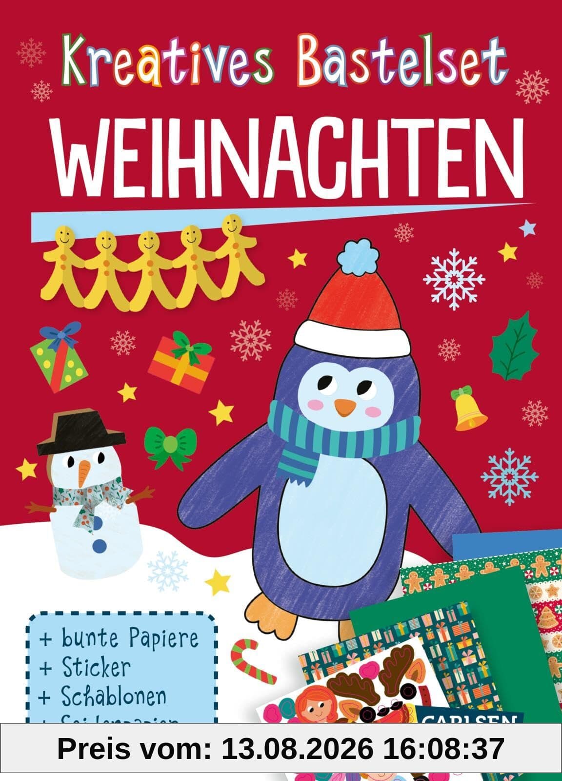Bastelset für Kinder: Kreatives Bastelset: Weihnachten 2025: Bastelbuch mit Bastelvorlagen und Stickern für Kinder ab 6 Jahren