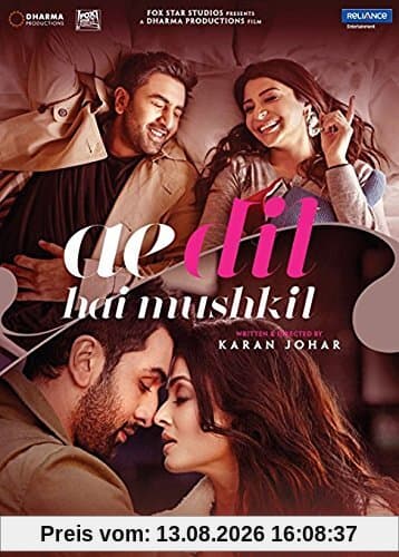AE DIL HAI MUSHKIL Film ~ Bollywood DVD ~ Hindi mit englischem Untertitel ~ Aishwarya Rai, Ranbir Kapoor, Anushka Kharma, Shahrukh Khan ~ Karan Johar ~ India ~ 2016