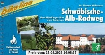 Schwäbische-Alb-Radweg: Vom Nördlinger Ries zum Bodensee. Ein original bikeline-Radtourenbuch und Karte 1:75.000