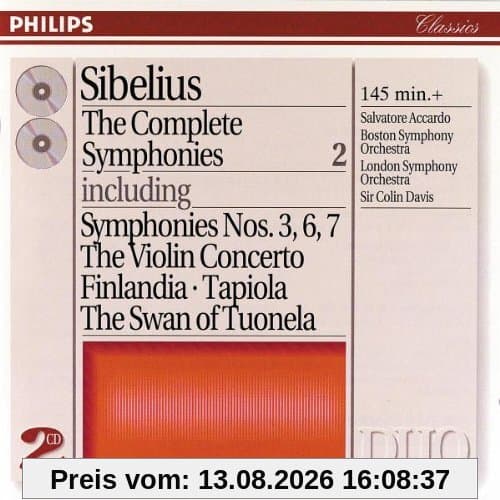 Sibelius Sinfonien 3/6//7, Violinkonzert, Finlandia, Tapiola, Schwan von Tuonela