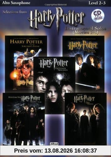 Harry Potter Movies 1-5, w. Audio-CD, for Alto Saxophone (Harry Potter Instrumental Solos (Movies 1-5): Level 2-3)