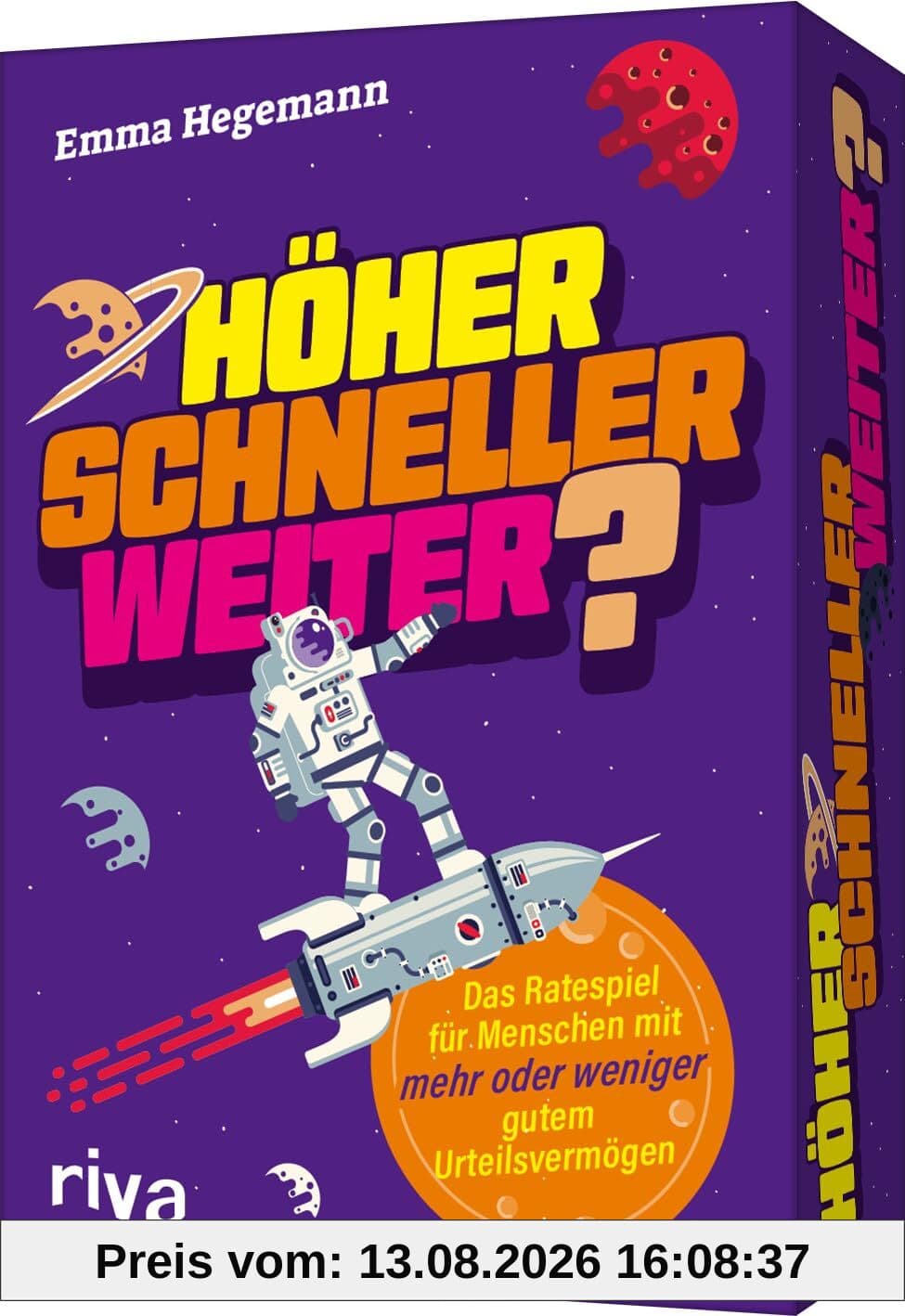 Höher, schneller, weiter?: Das Ratespiel für Menschen mit mehr oder weniger gutem Urteilsvermögen. Schätzfragen und Allgemeinwissen. Geschenk zu Weihnachten, Geburtstag. Ab 12 J.