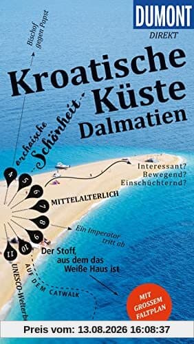DuMont direkt Reiseführer Kroatische Küste Dalmatien: Mit großem Faltplan