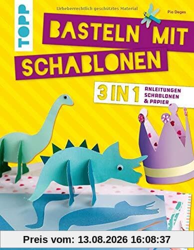 Basteln mit Schablonen: 3 in 1: Anleitungen, Schablonen und Papier. Alle Vorlagen als Schablonen