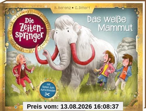 Die Zeitenspringer – Das weiße Mammut: Mit Seiten zum Aufschneiden | Eine spannende Steinzeit-Geschichte mit Rätseln und Sachinfos für Kinder ab 9 Jahren
