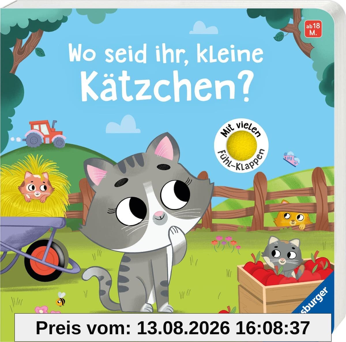Wo seid ihr, kleine Kätzchen? Spielbuch mit vielen Stoff-Klappen, Kinderbuch ab 18 Monaten, Pappbilderbuch