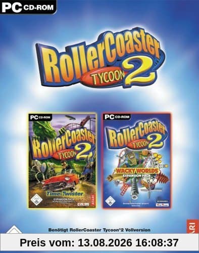 Rollercoaster Tycoon 2 - 2 Add-ons - Time Twister & Wacky Worlds (Software Pyramide)